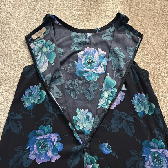 🌸 LOFT Floral Tank Dress – Black Floral, Size L - Picture 9 of 12
